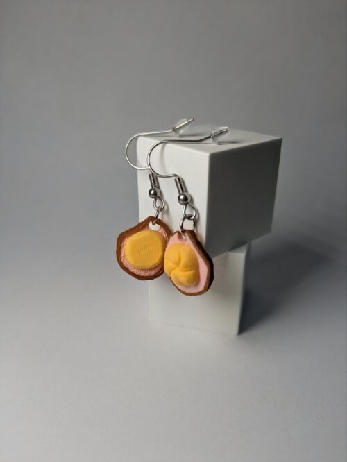 Leberk&auml;se Ohrringe - 1 Paar | Lustiger Leberk&auml;s-Schmuck | 3D-Druck Ohrringe | Bayerisches Geschenk |